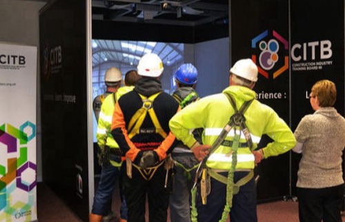 Group of workers training in a Cube system